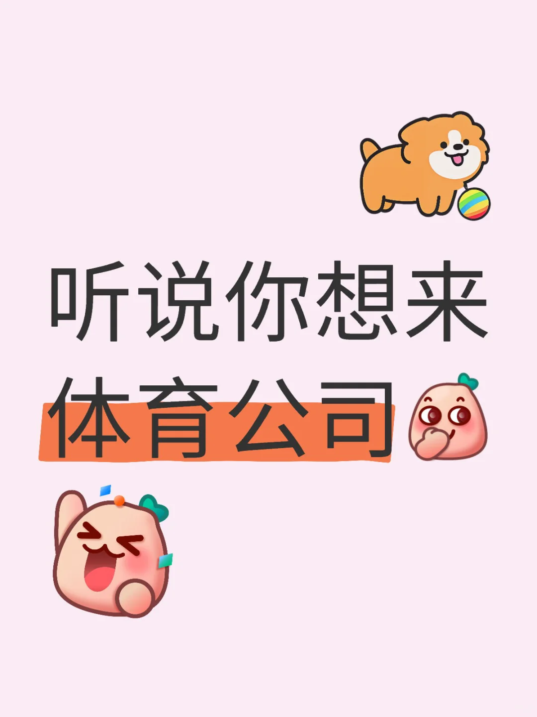 听说大家都想来体育公司！