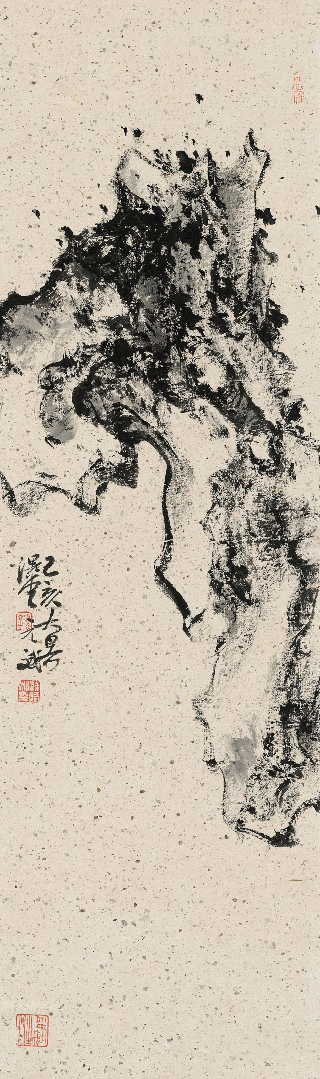 滉堂墨记｜斑明点古苔画六屏