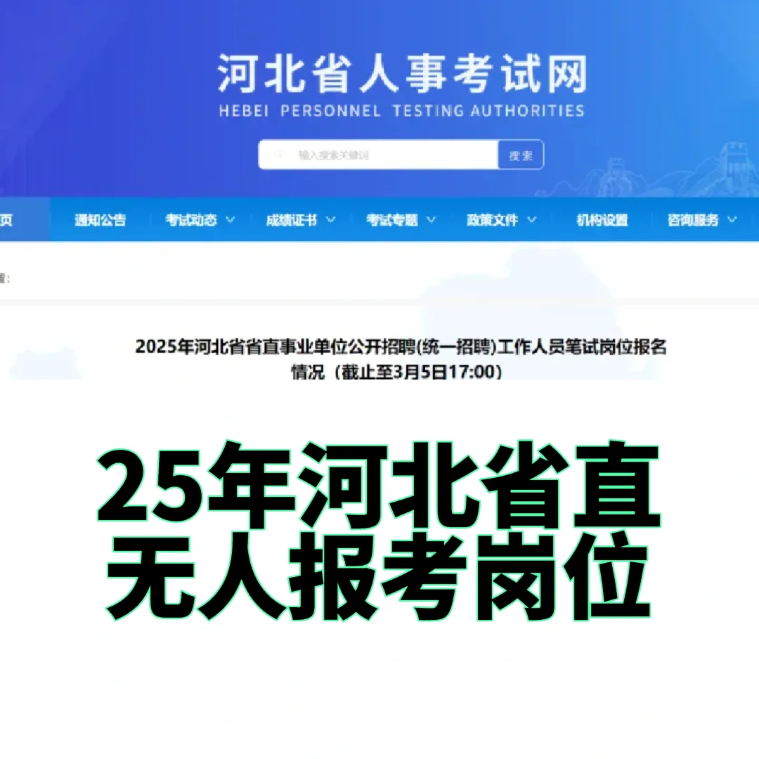 25河北省直事业单位暂无人报考岗位