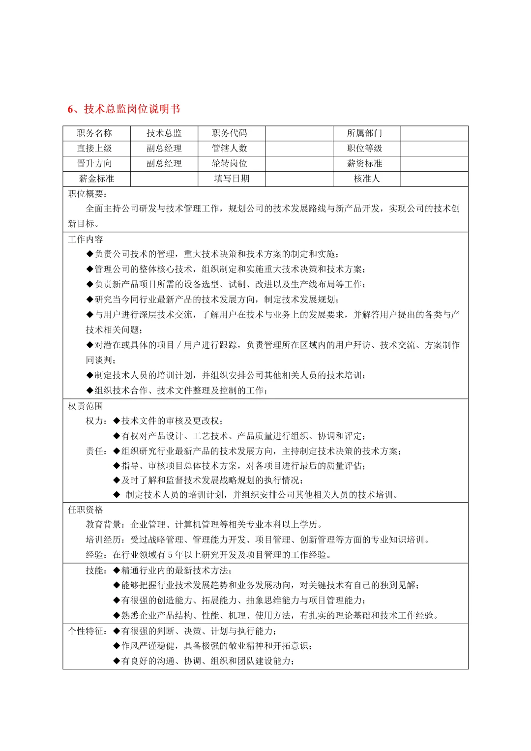 公司各岗位岗位说明书大全。