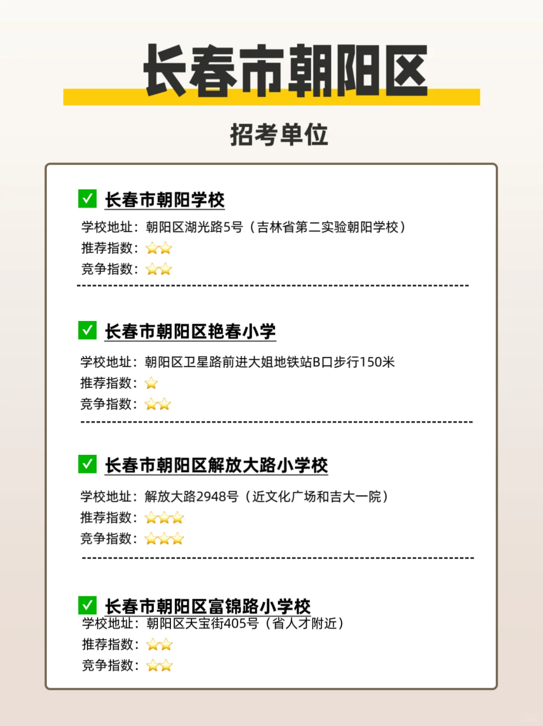 2025长春事业单位D类朝阳区学校介绍