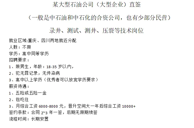 油公司的岗位来了，有懂的进！