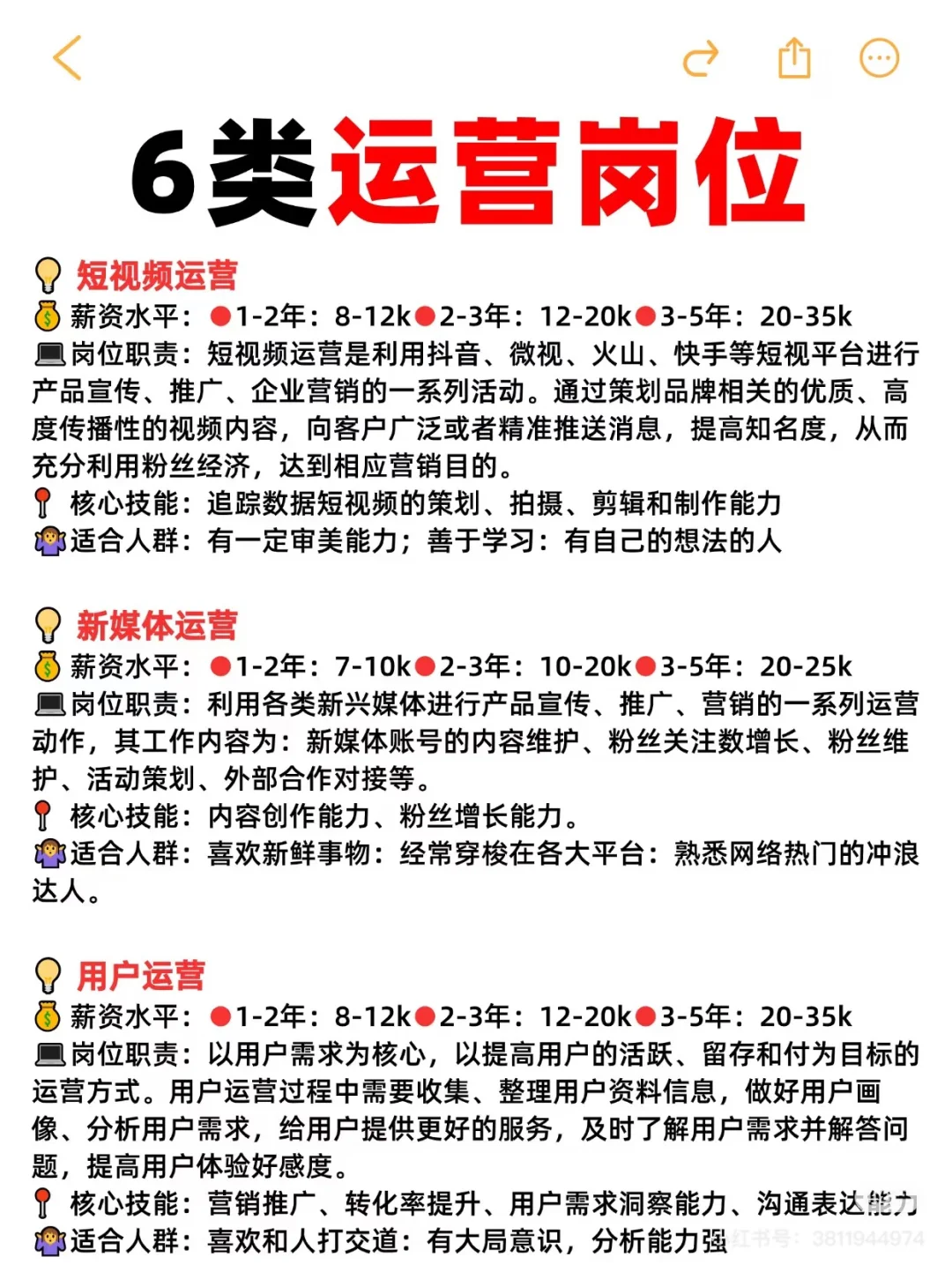 小白转行新媒体运营这6个岗位一定要知道！