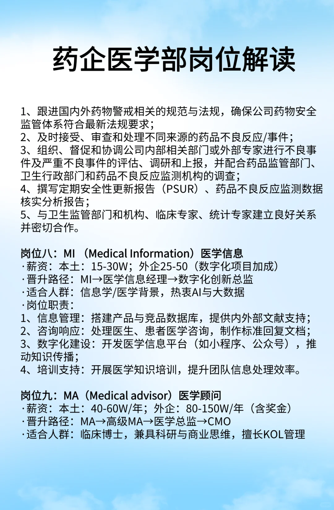 药企医学部10大岗位详细解读