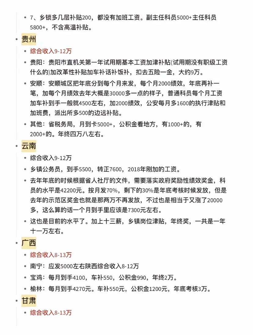 31省公务员薪资待遇大盘点 数据来源于网络