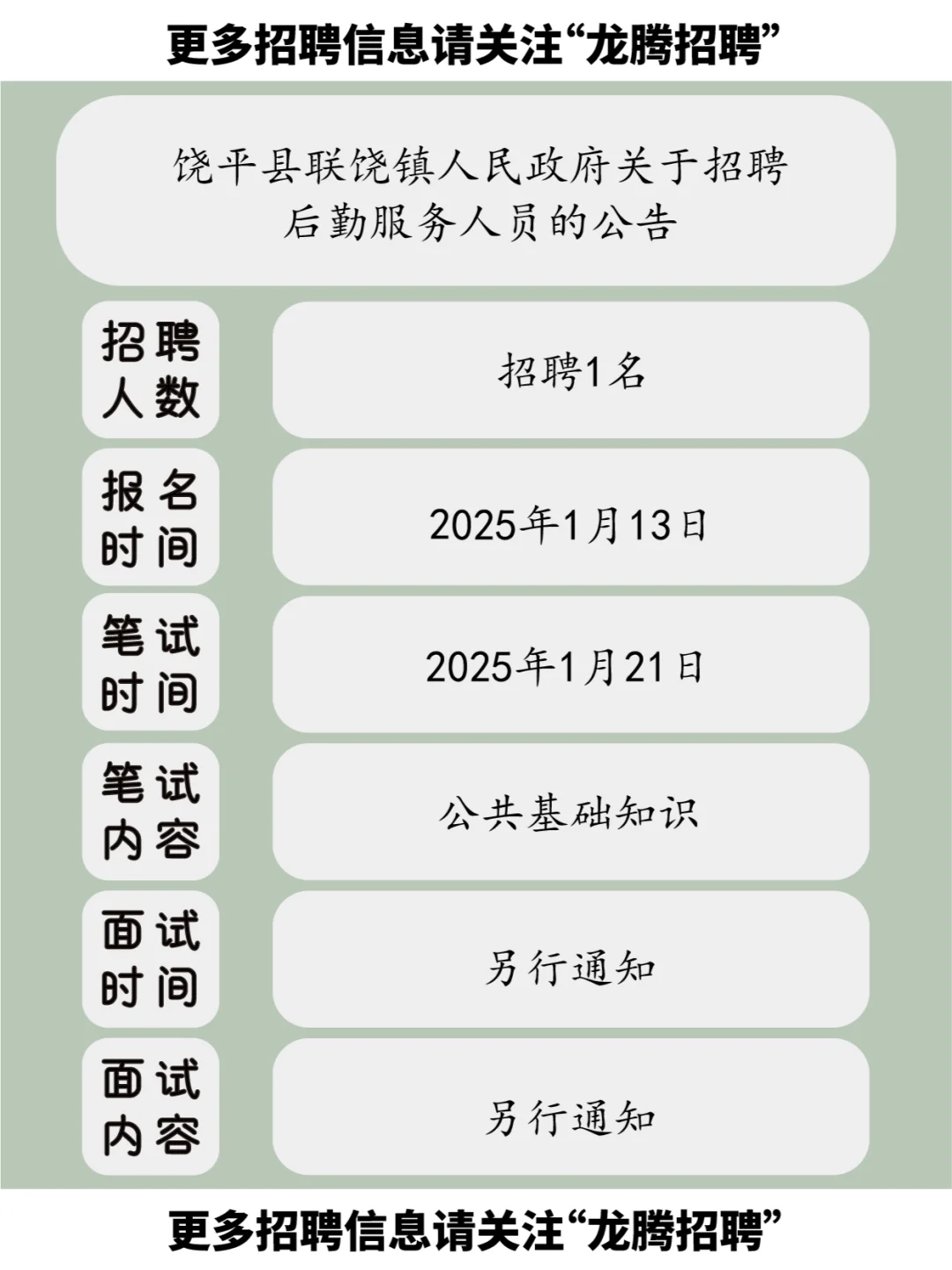 饶平县联饶镇人民政府招聘后勤服务人员