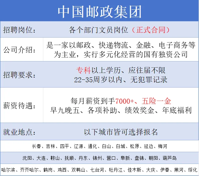 中国邮政集团，正式合同，双休法休