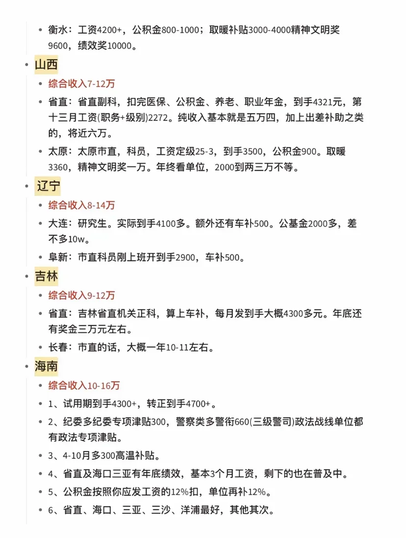 31省公务员薪资待遇大盘点 数据来源于网络