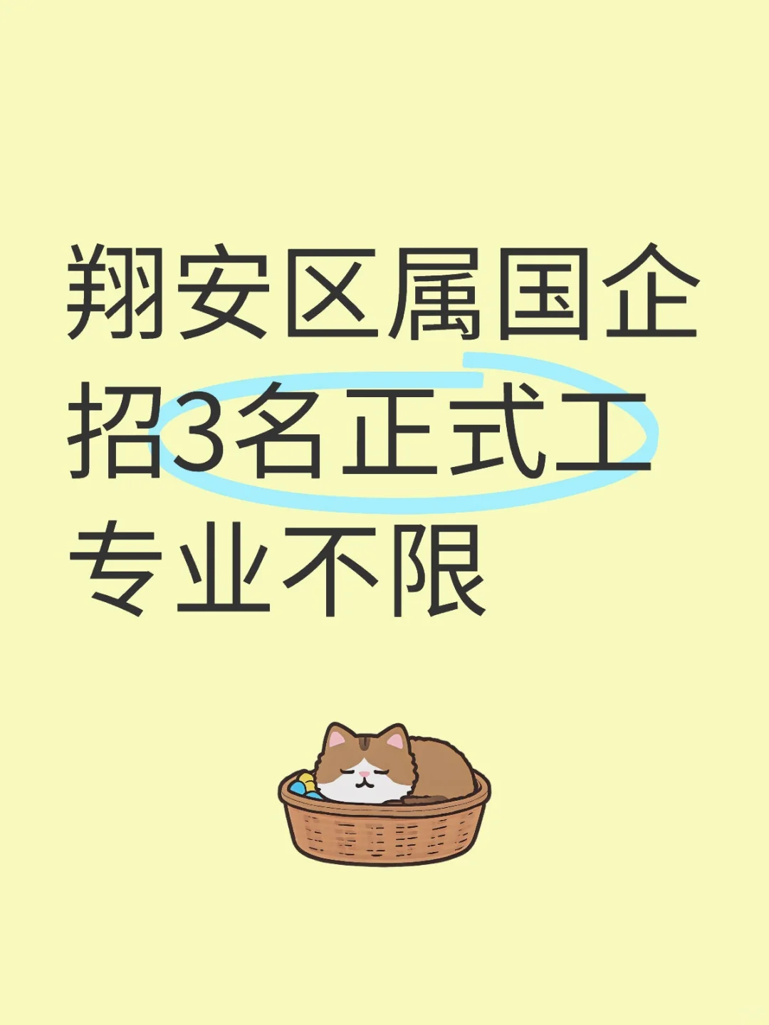 翔安区属国企招3名正式工，专业不限📢