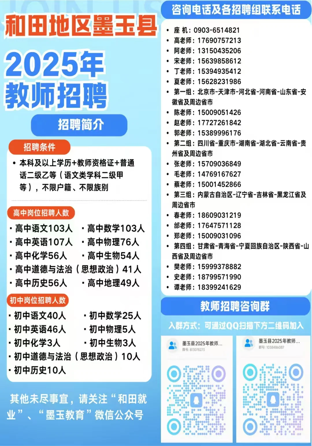 和田地区墨玉县教师招聘即将开始