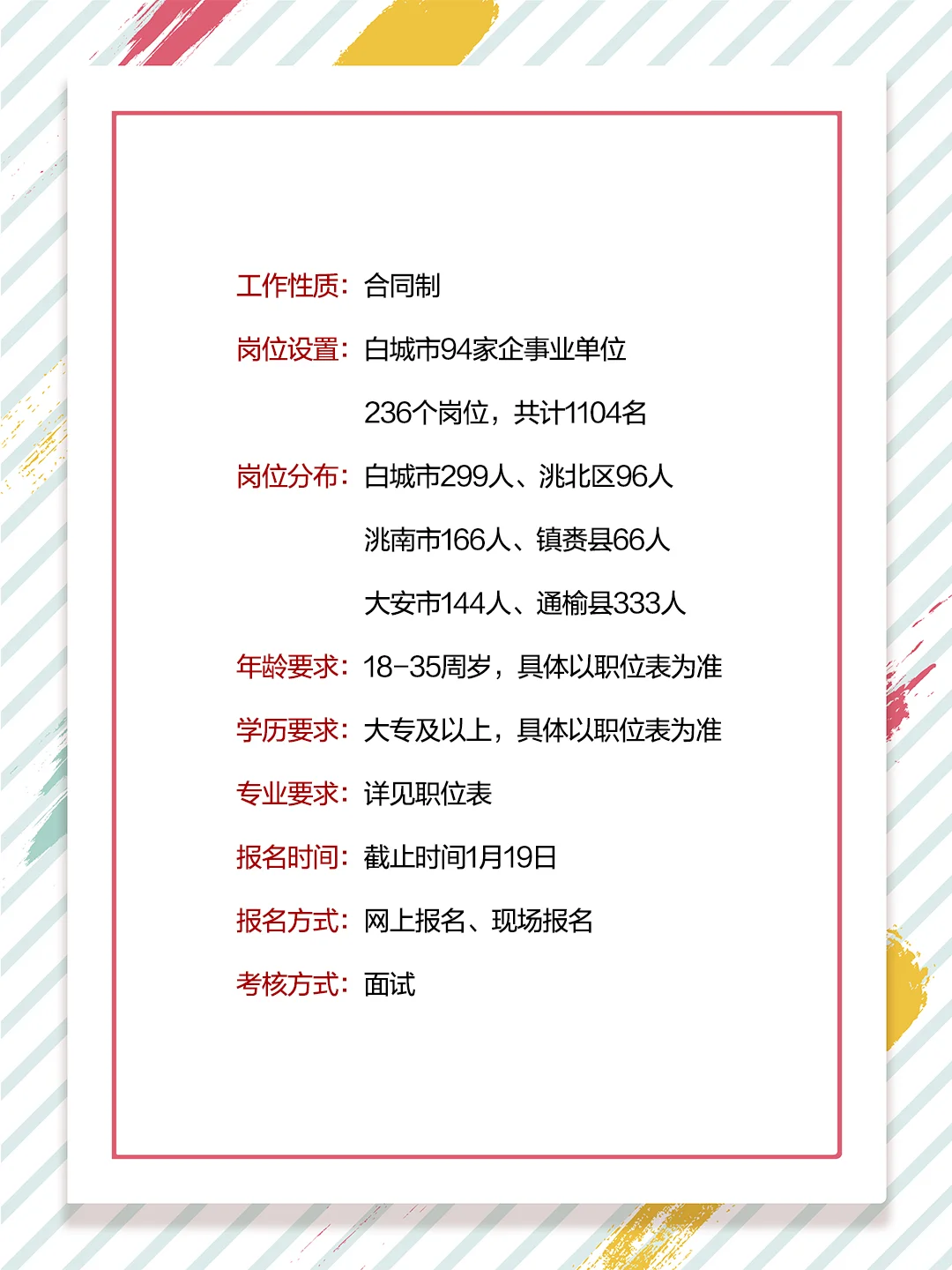 2025年白城市留才引才1104人公告