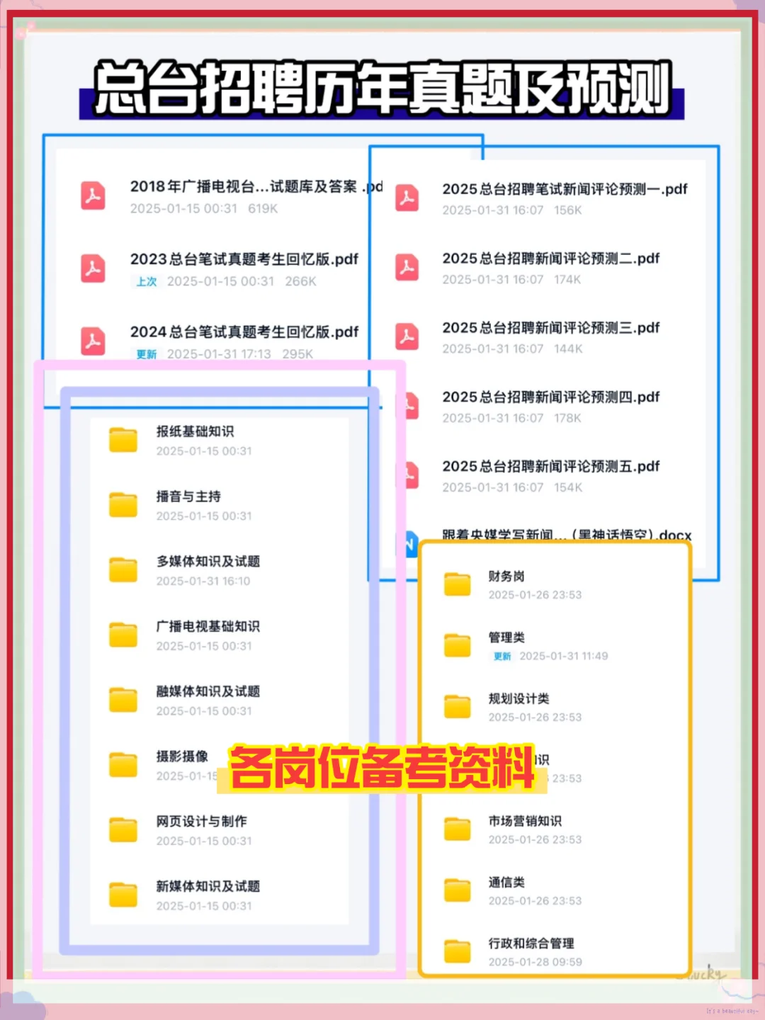听雪峰老师的话，报考了总台招聘，瞬间不急了