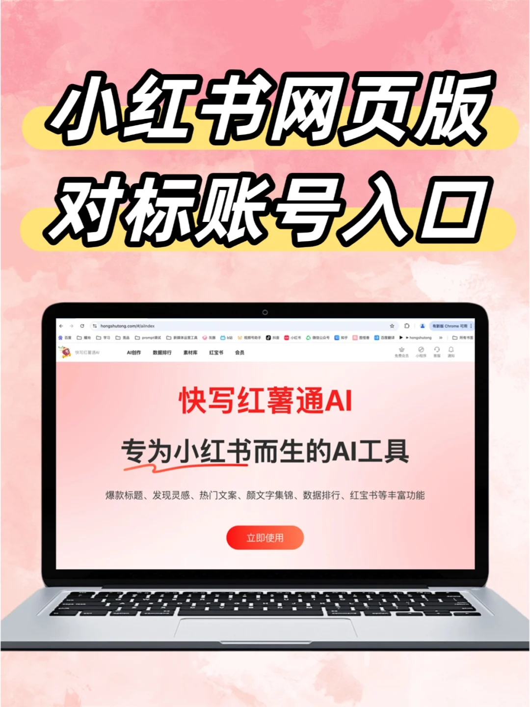 小红书对标账号网页版查询入口👉