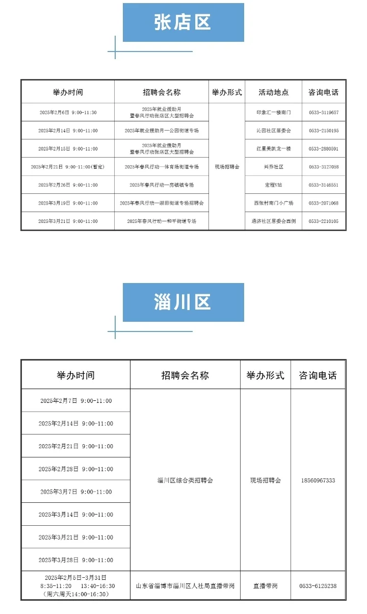 3月淄博招聘会还有哪些