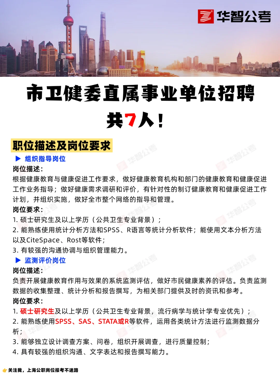 7人！市卫健委直属事业单位招聘🔥