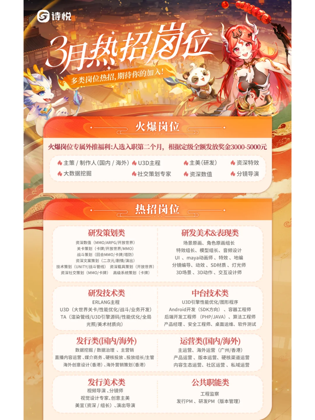 3月份游戏岗位热招汇总（一）
