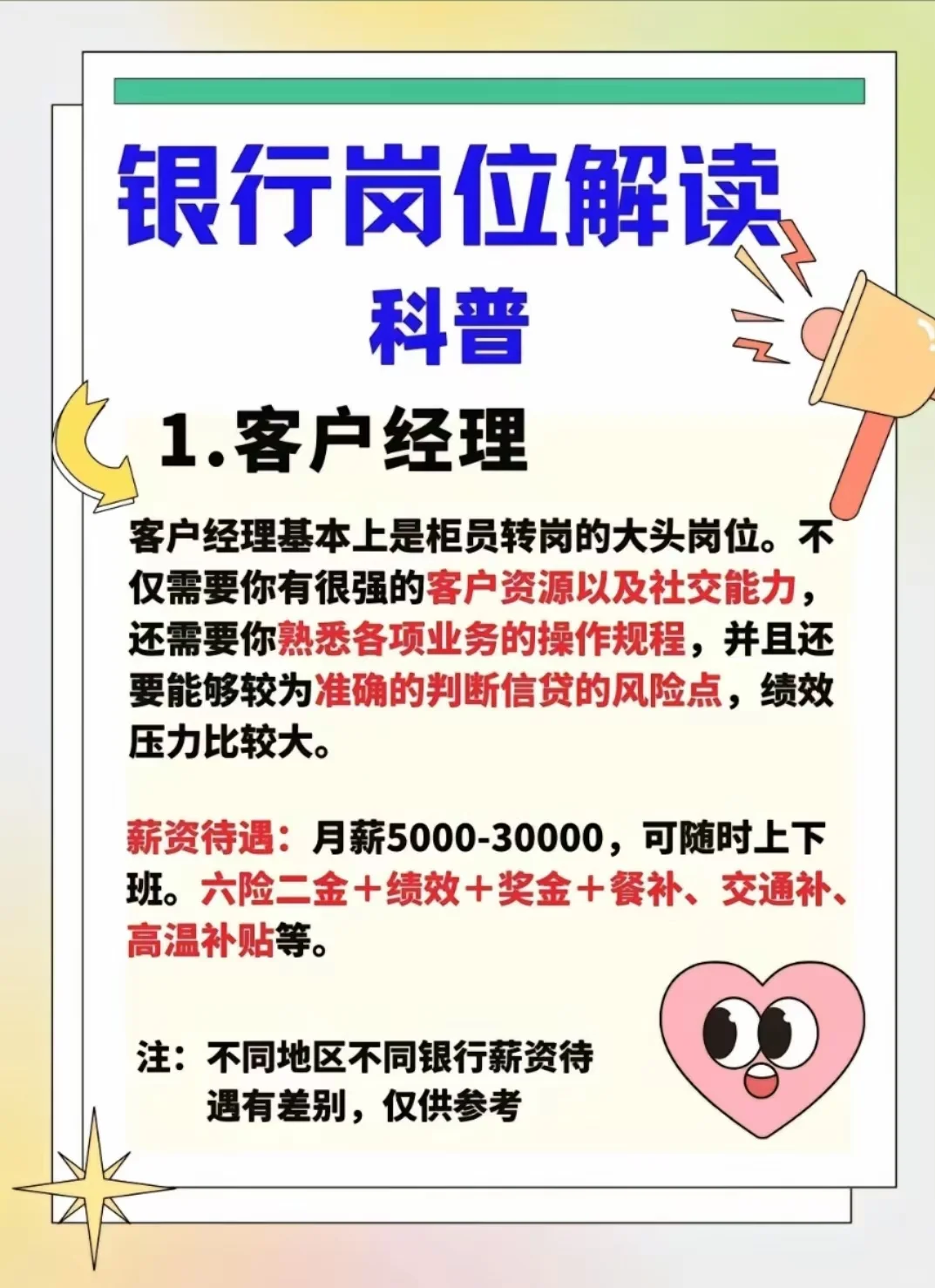 你知道银行都有哪些岗位吗