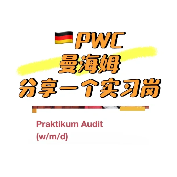 🇩🇪岗位分享：曼海姆审计Prak💼🌟