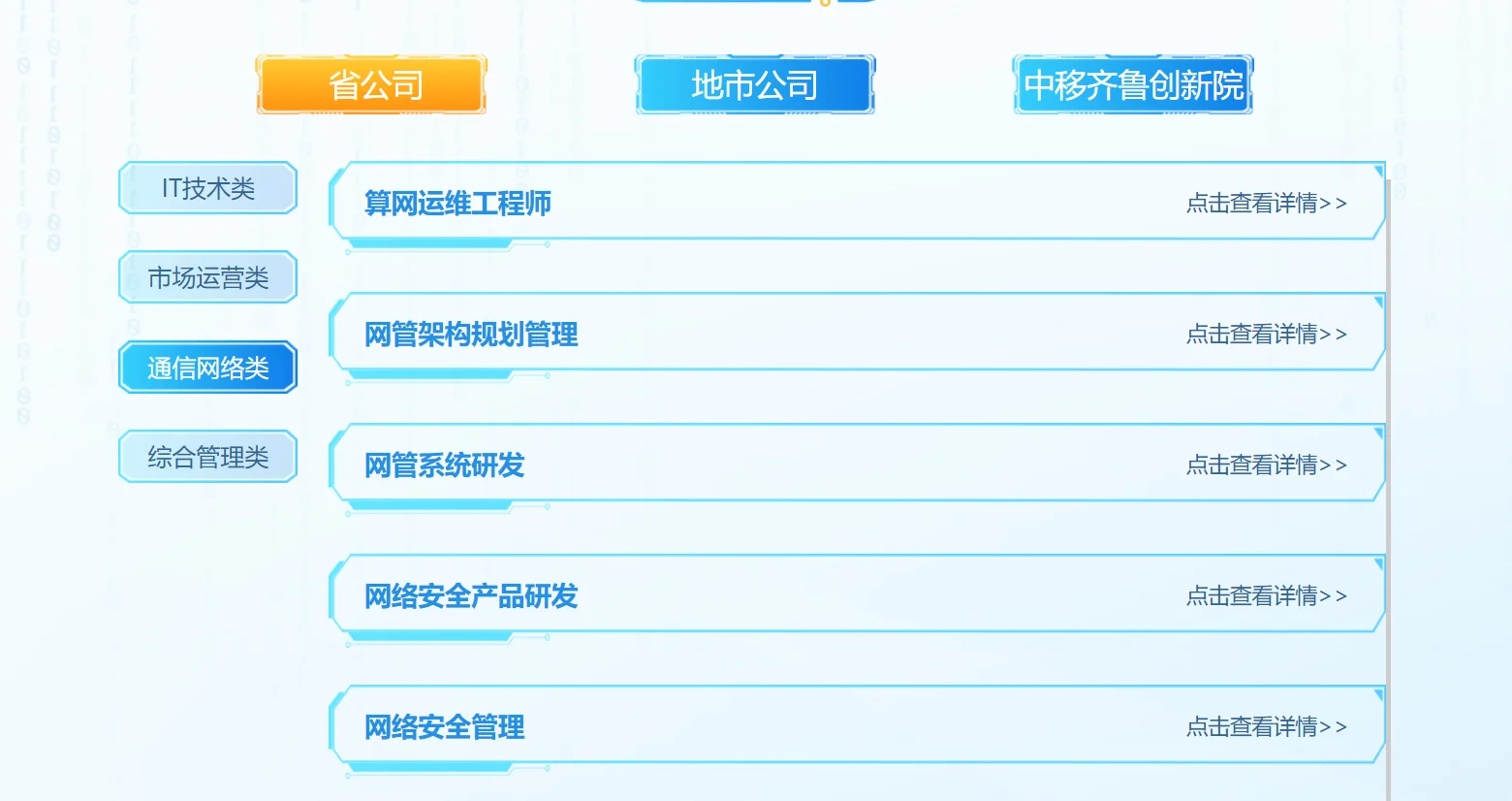 山东移动省公司岗位推荐