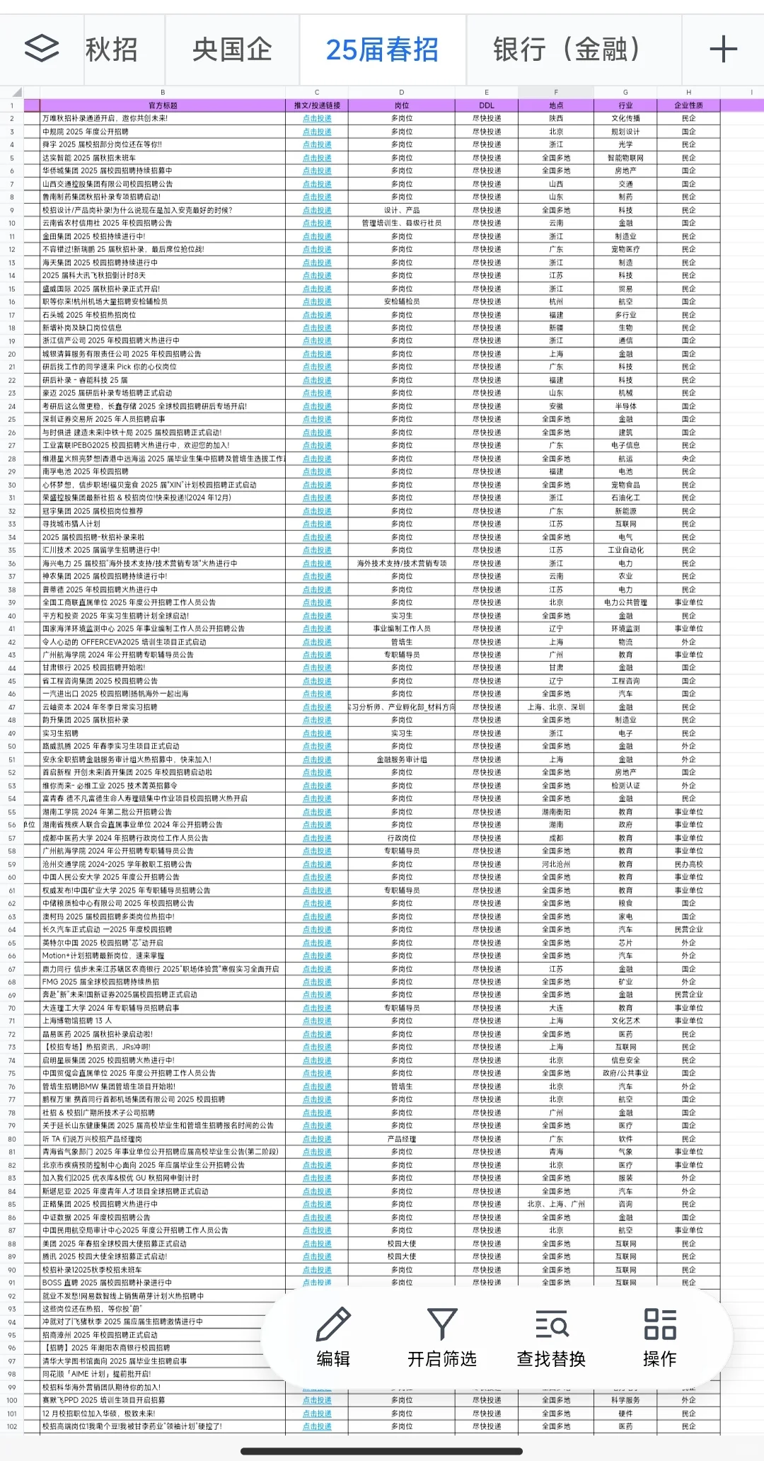 本周昆明地区的春招一定不要忘记投呀！