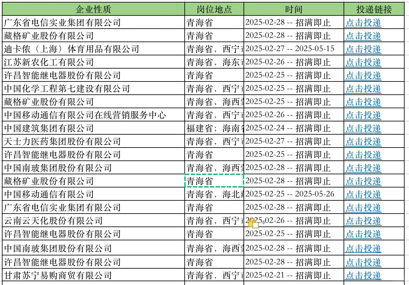 青海春招集中开启，免笔试，福利好