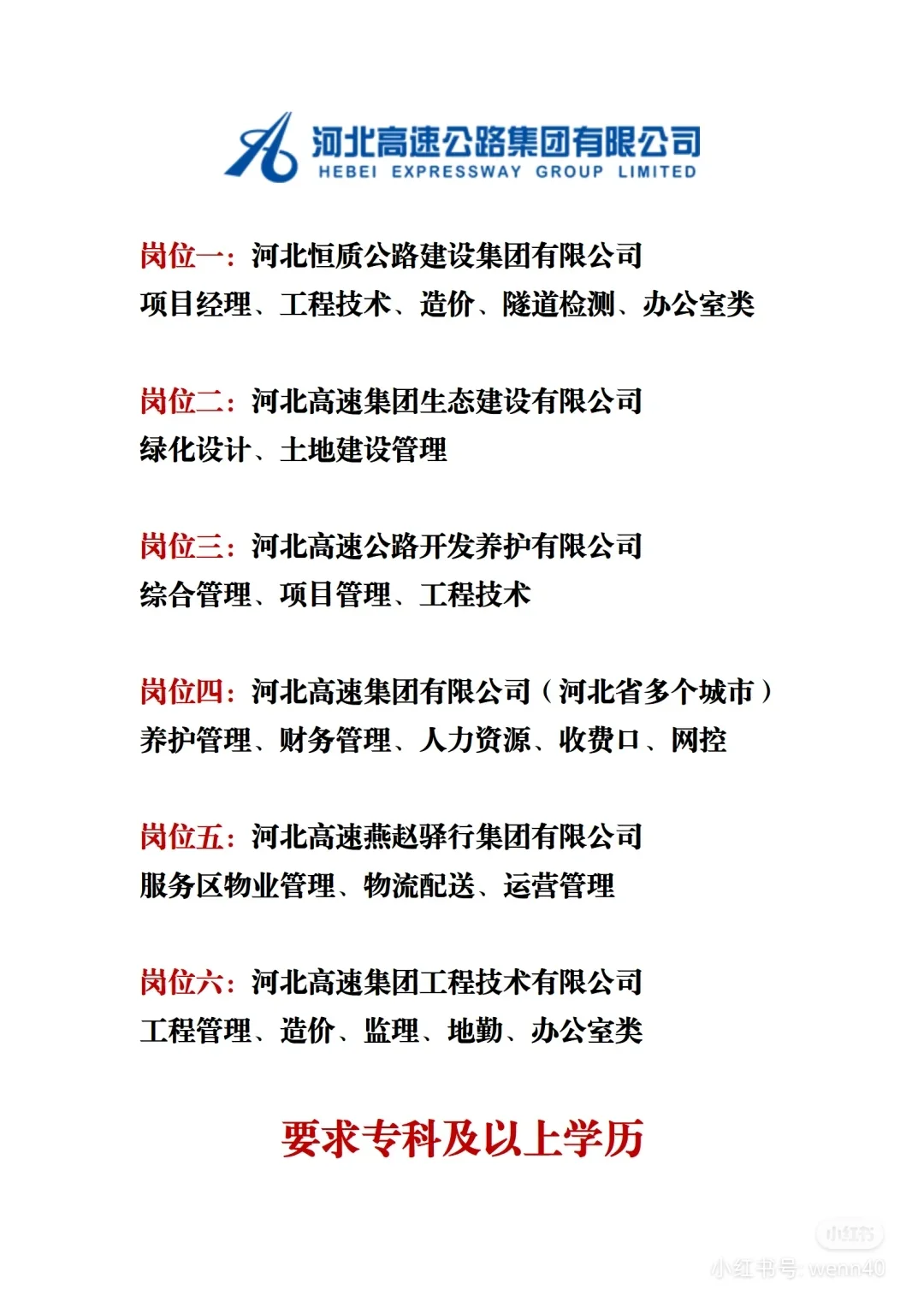 河北高速公路招聘