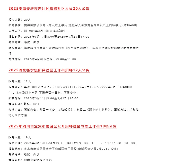 各地社会工作者招聘来袭，速看！
