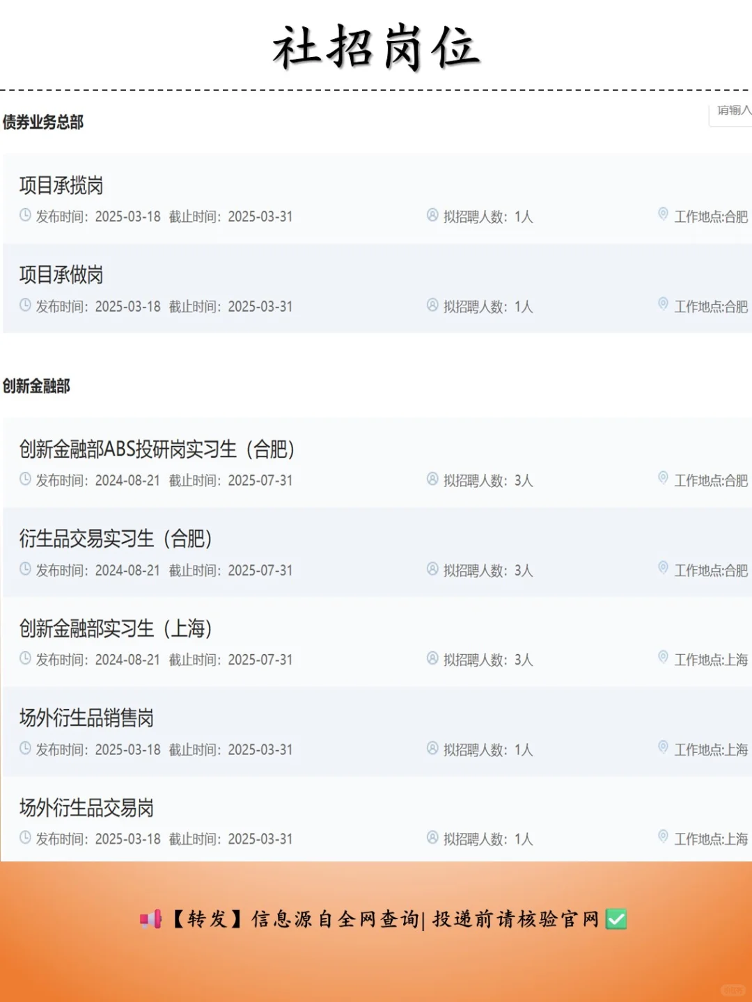 社招 | 国元证券（85人）