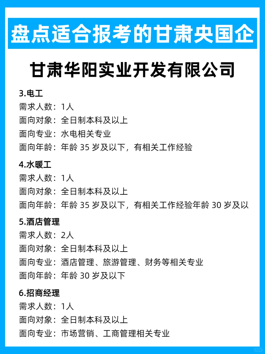 甘肃宝藏企业！这些岗位适合有野心的你