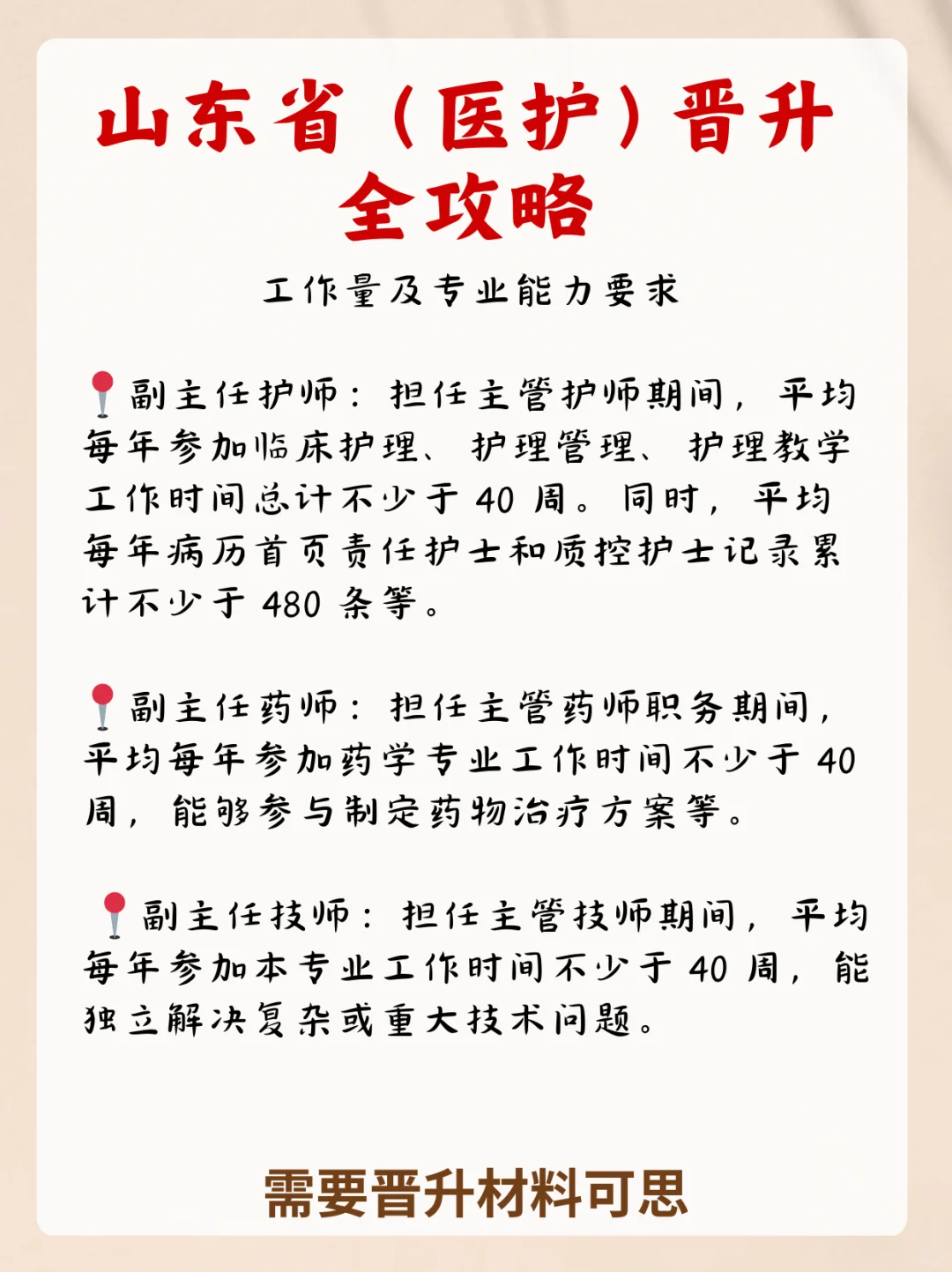 山东省（医护）晋升攻略