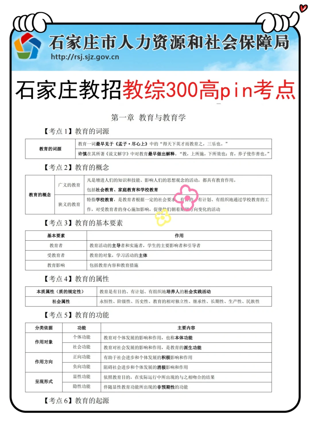 别玩了，5.10石家庄教招就这几页纸，熬夜背