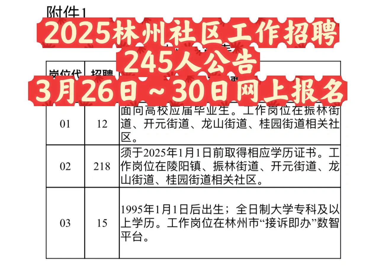 2025林州社区工作招聘245人公告