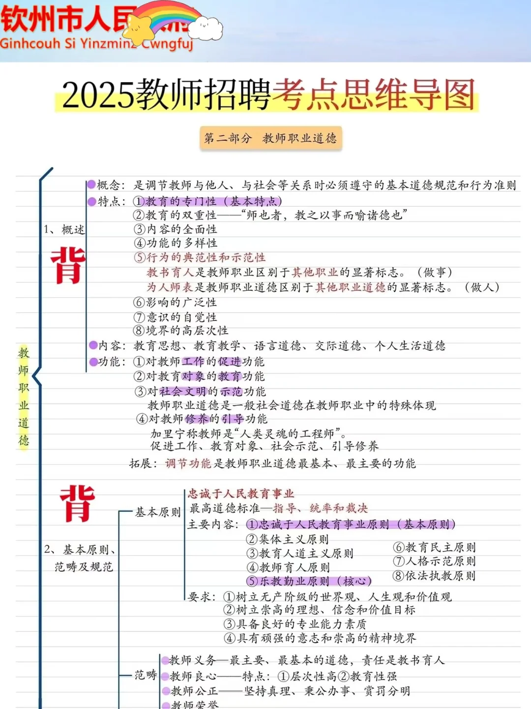 别裸考！25钦州教师编，无非就这7页纸！