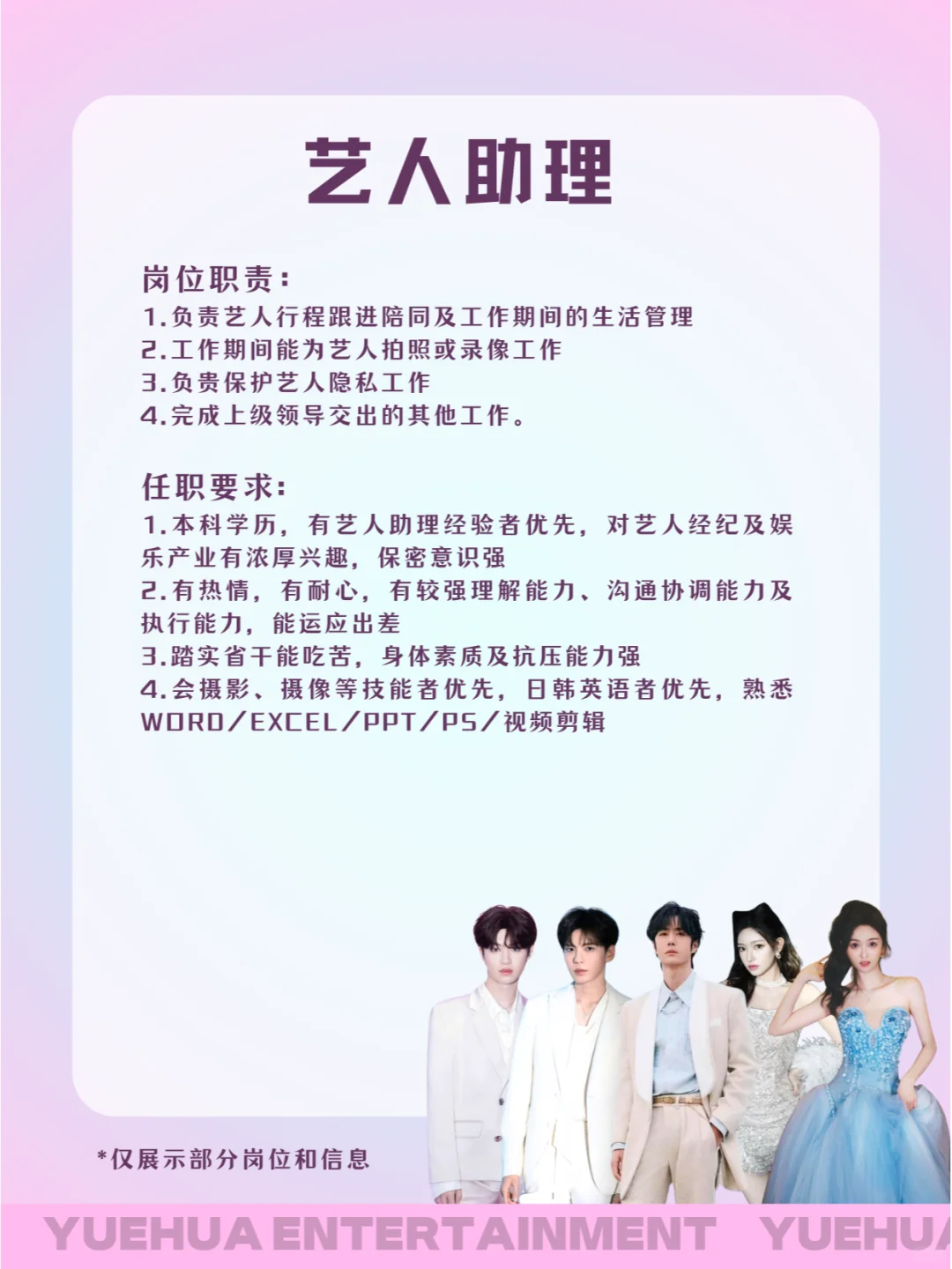 追星人集合💥乐华招人啦~超多岗位任你选