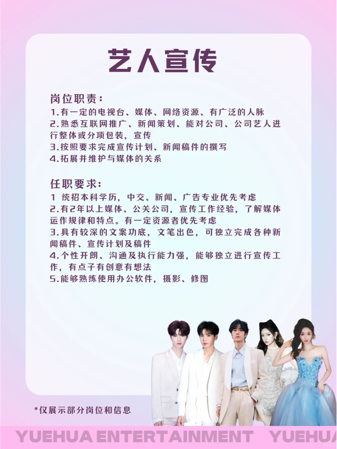 追星人集合💥乐华招人啦~超多岗位任你选