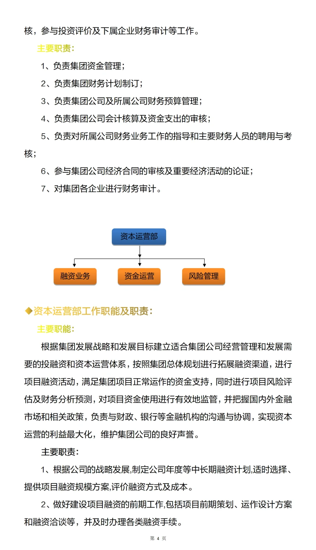 直接可以套用的公司组织架构及各部门职责
