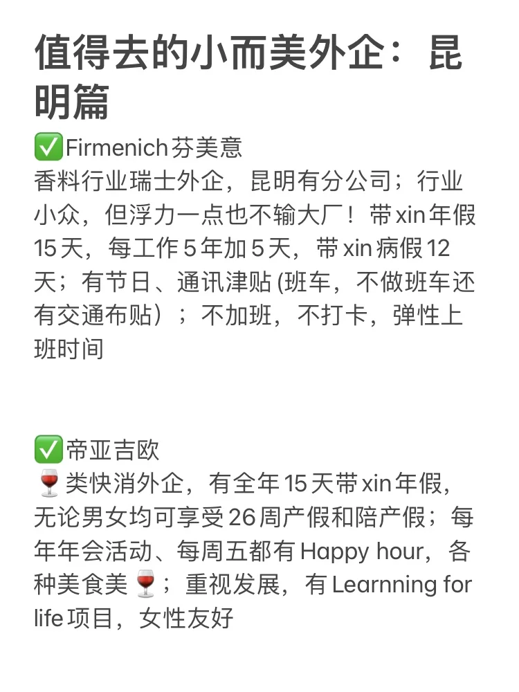 小众但意外好进的昆明外企