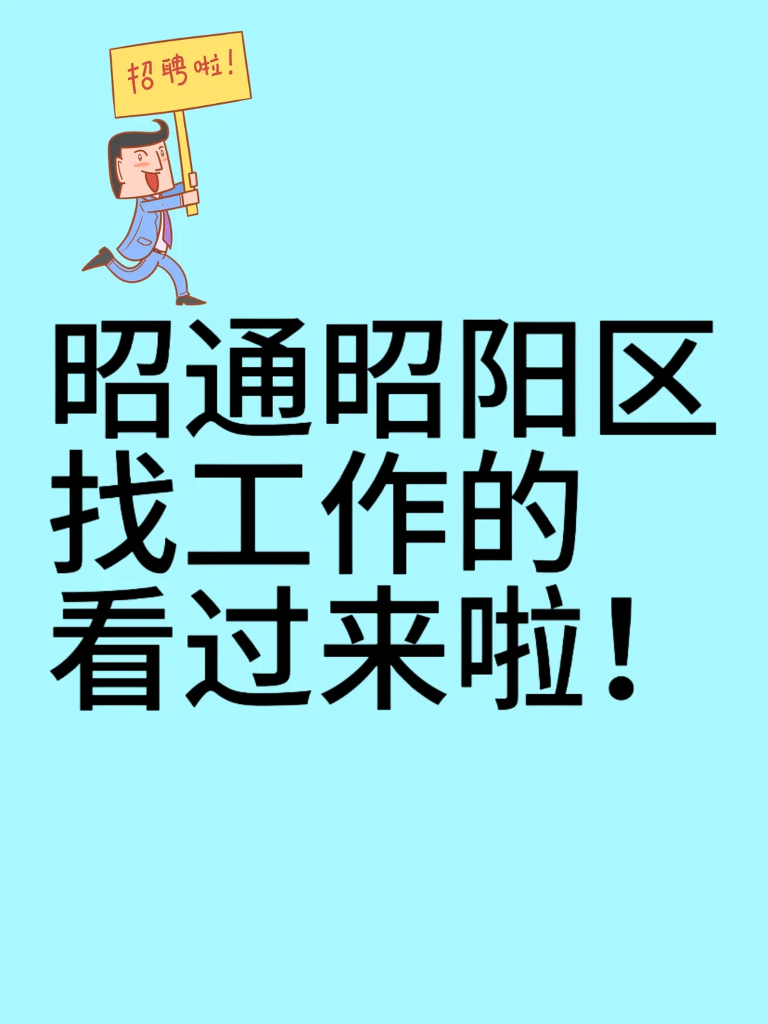 昭通昭阳区招人啦！