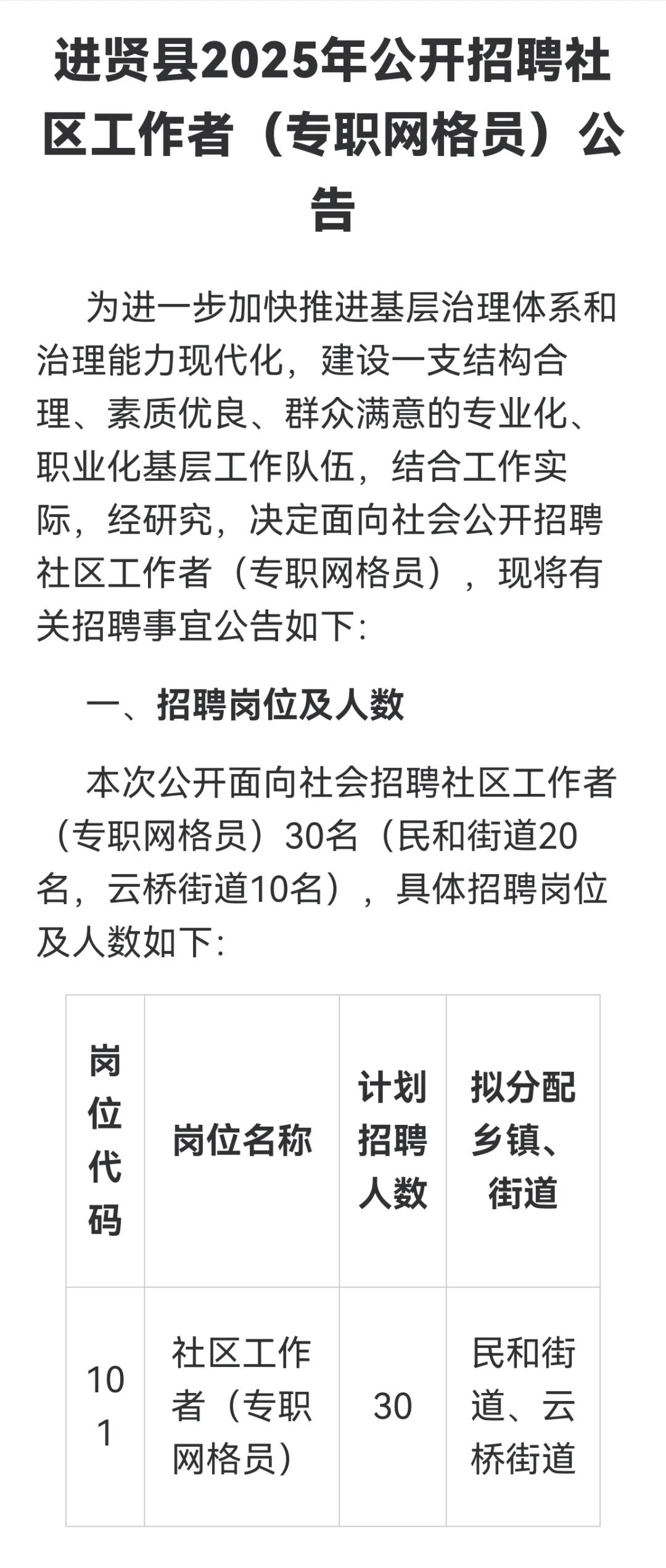 最新！2025南昌进贤县社区招考