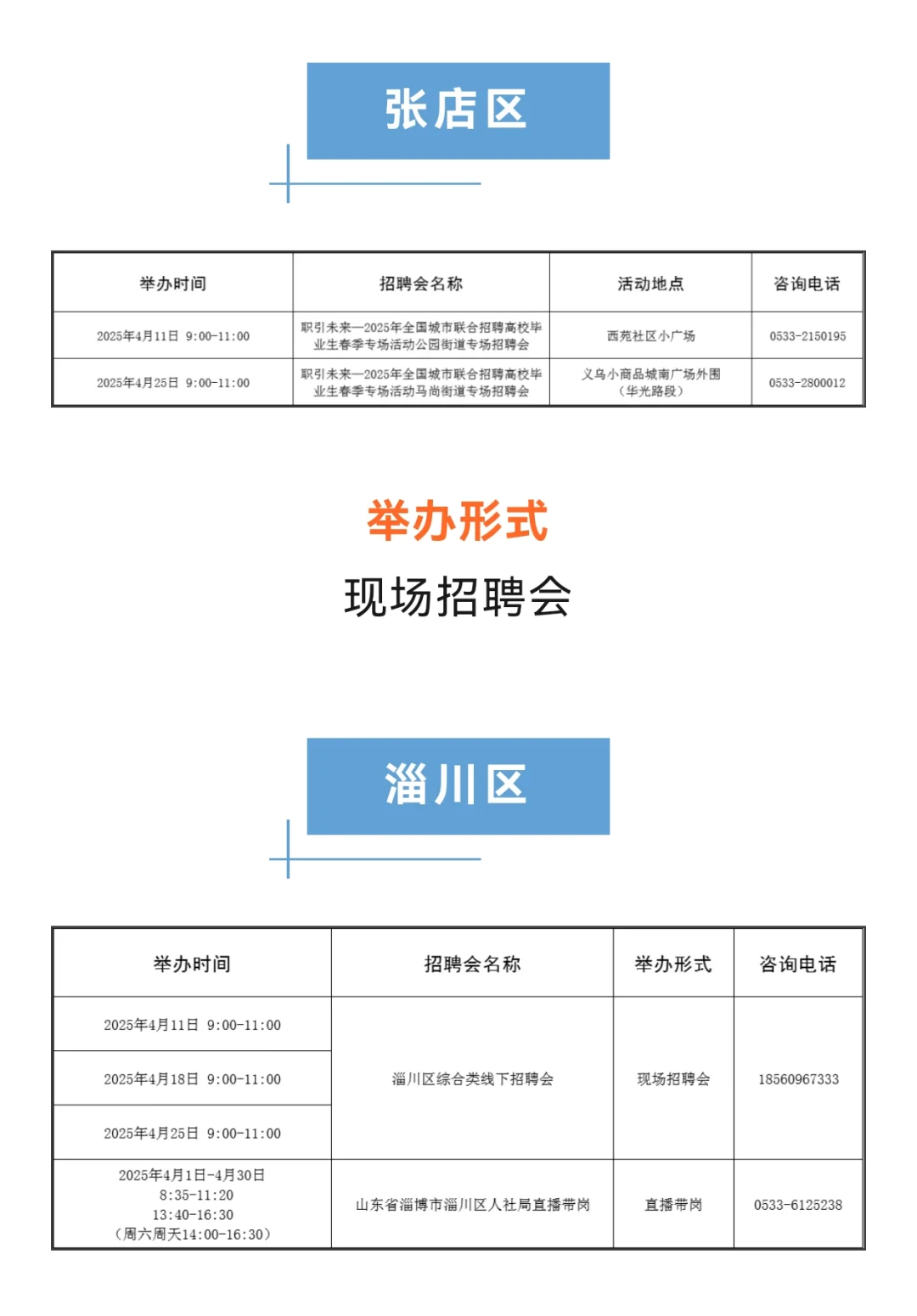 4月淄博本地招聘会来啦