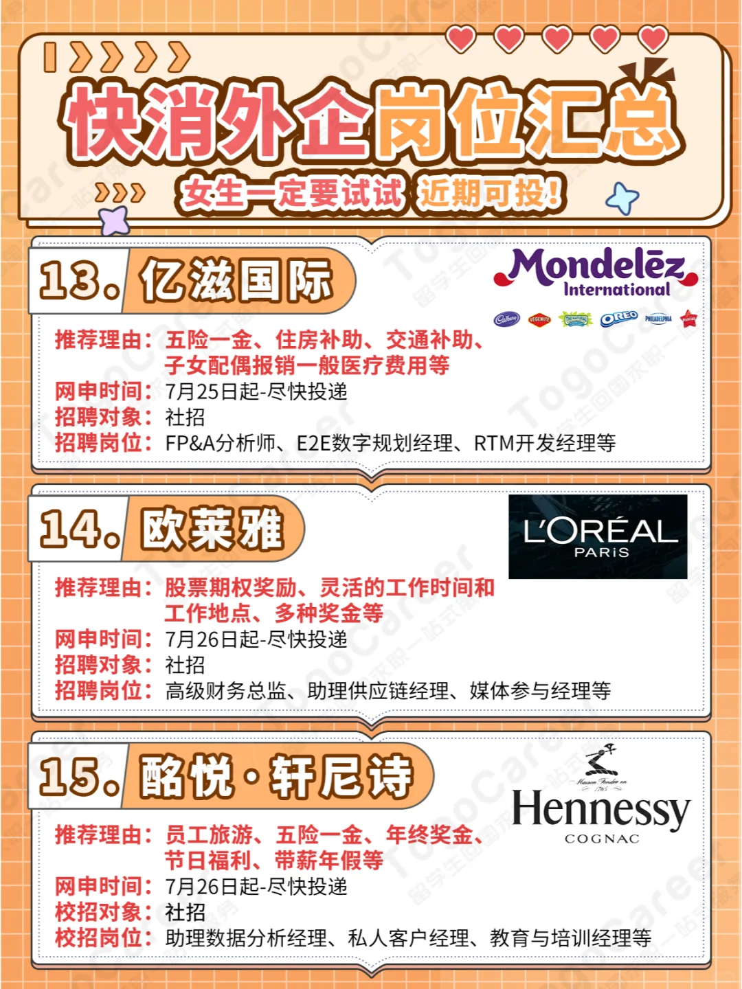 女生一定要试试快消外企❗近期可投❗❗