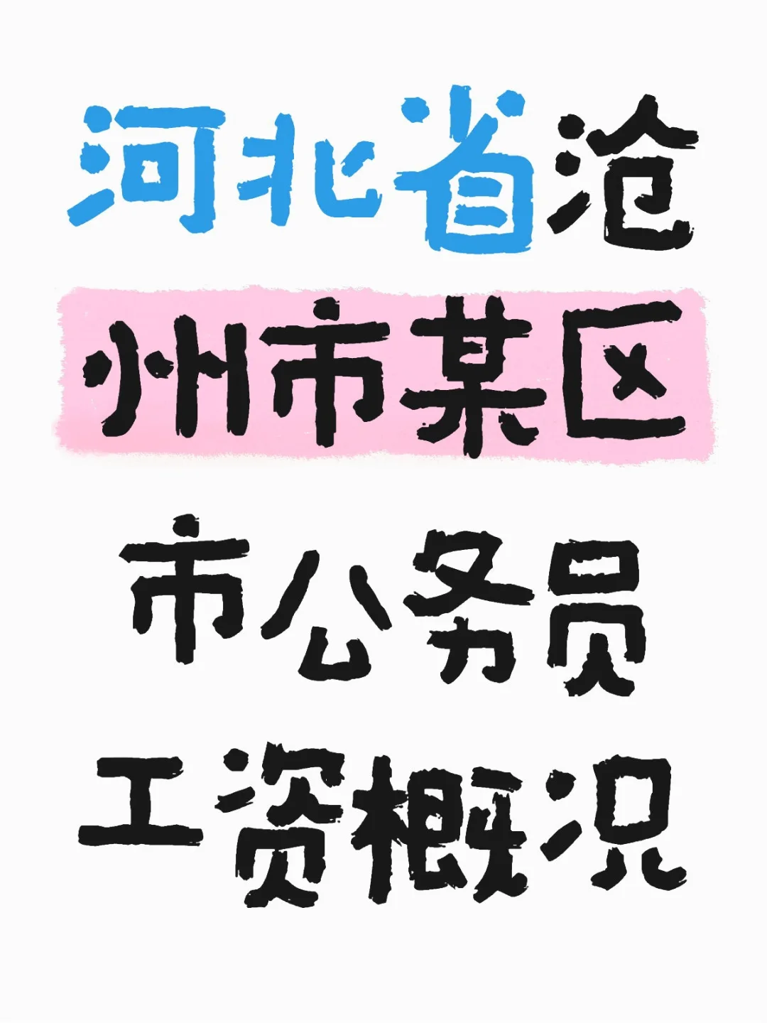 河北省沧州市某区市公务员工资及概况