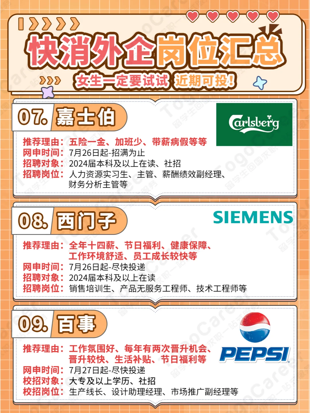 女生一定要试试快消外企❗近期可投❗❗