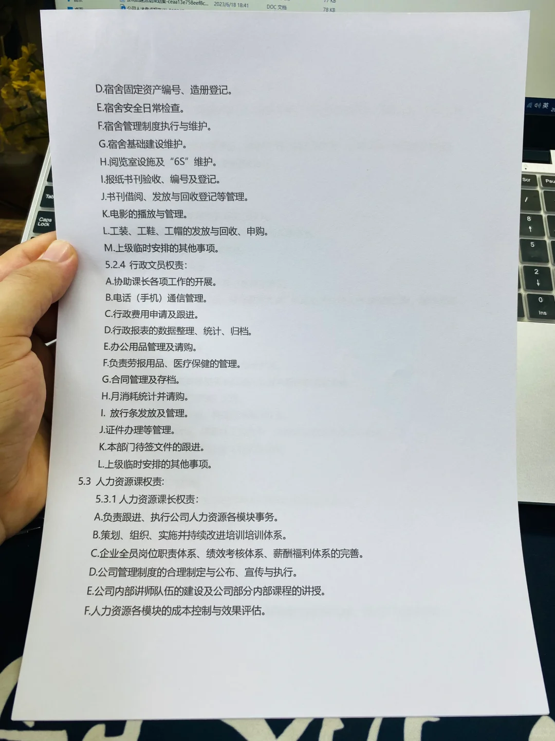 人力资源组织架构及岗位职责