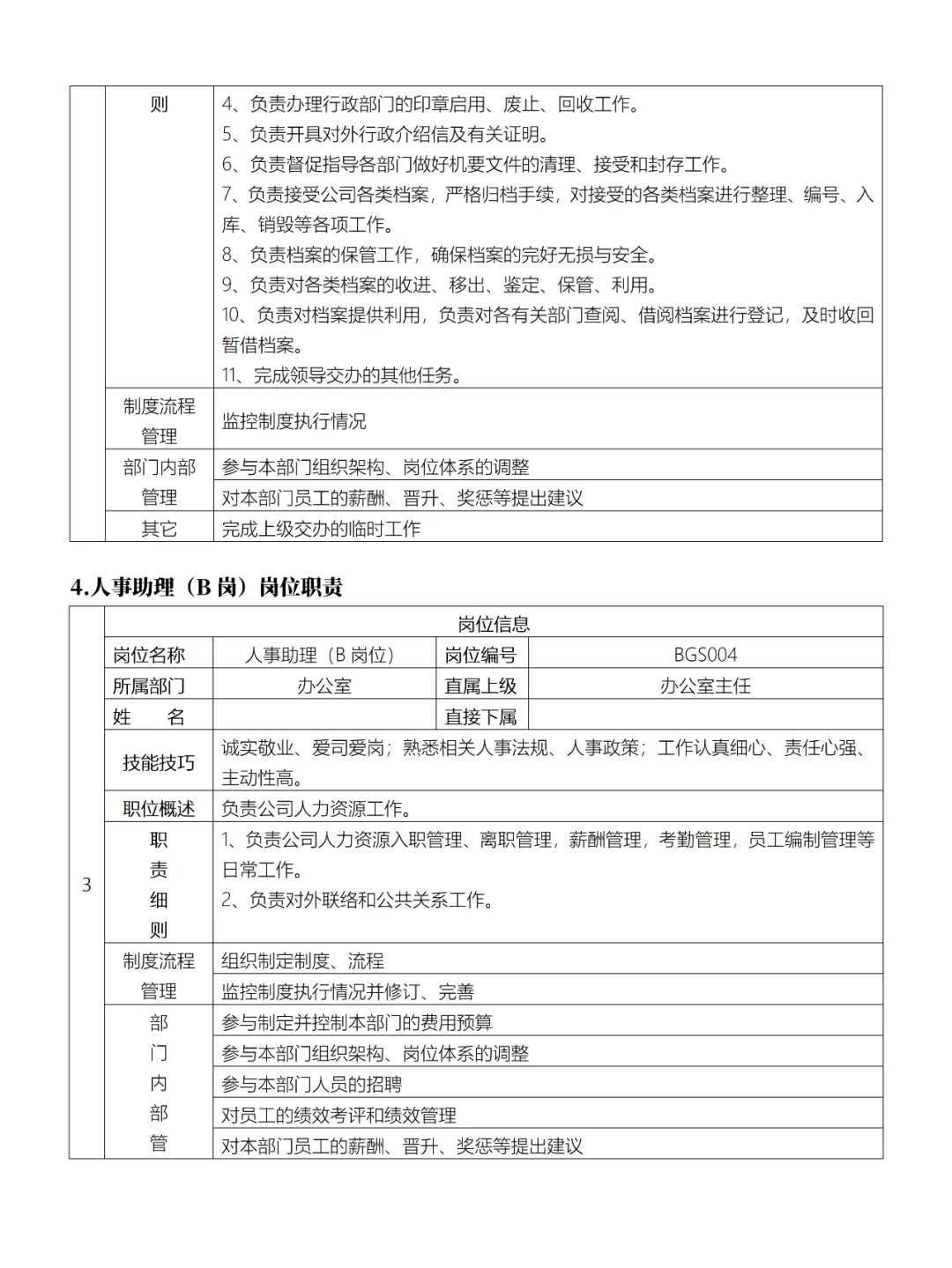 办公室岗位职责