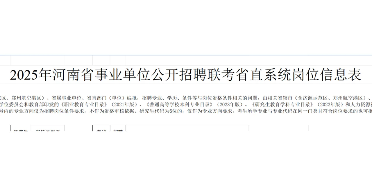 2025年河南省事业编联考公告出来啦