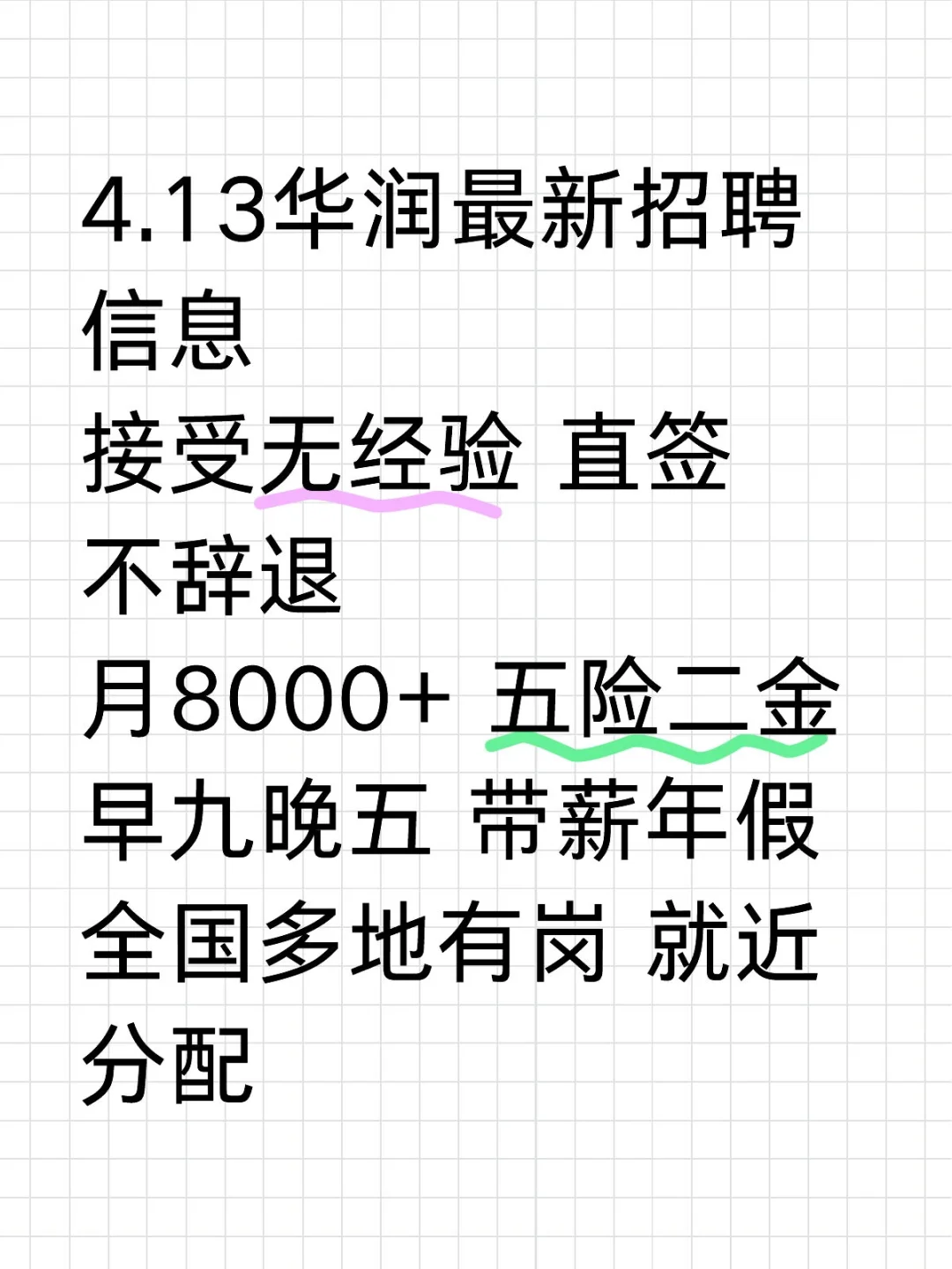 4.13华润最新招聘信息