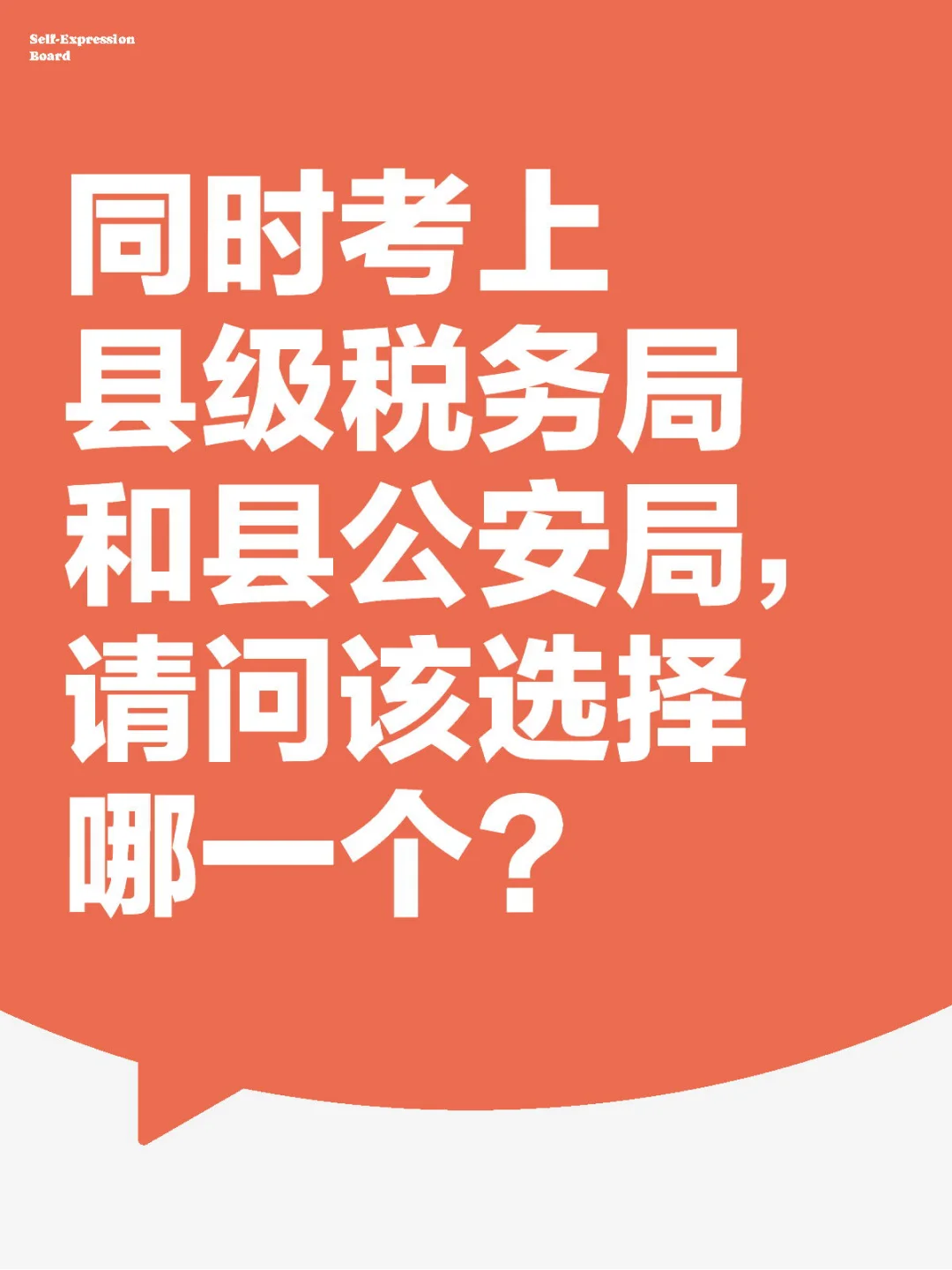 县级税务局和县公安局，请问该选择哪一个？