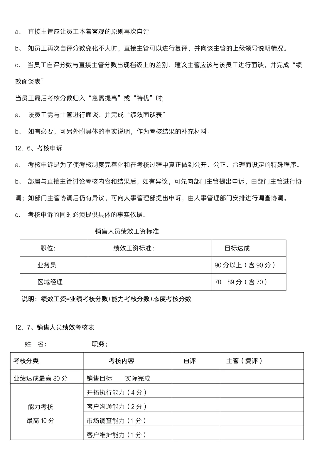 ✅销售人员岗位职责及管理制度