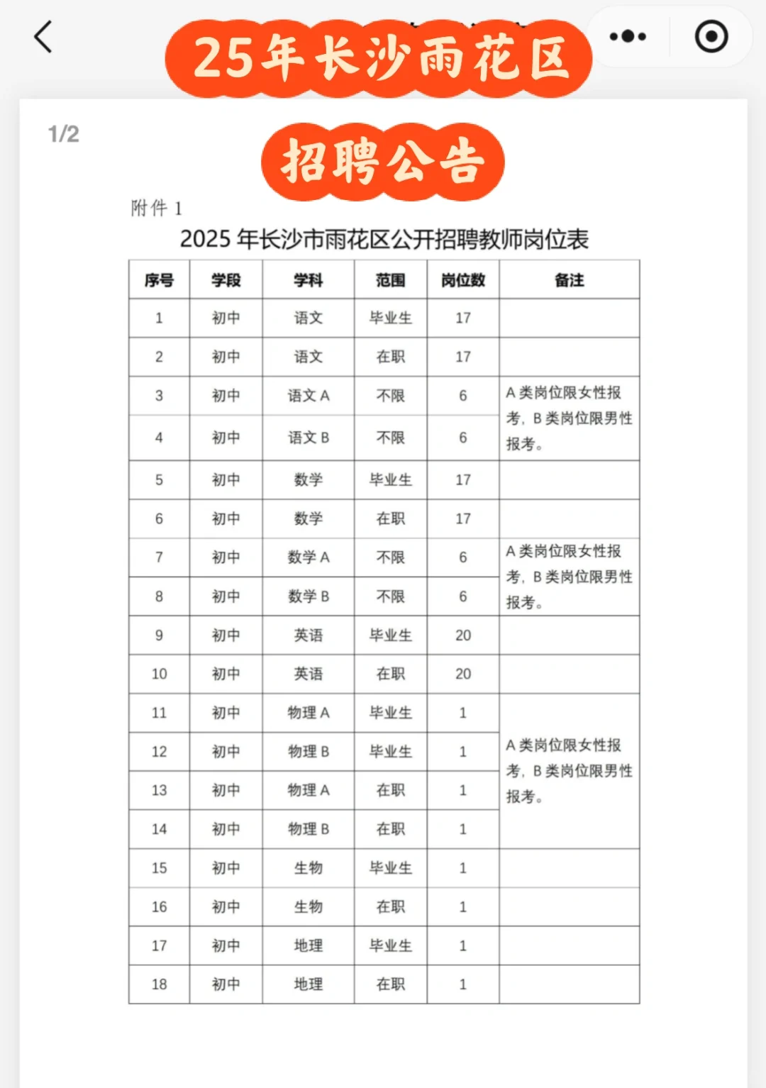 25年雨花区教师招聘公告📣